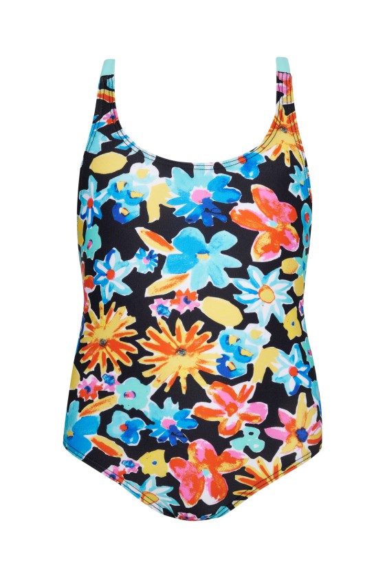 'GIRLS WATERCOLOR' FLORAL PRINTED GIRLS ONEPIECE SWIMSUIT