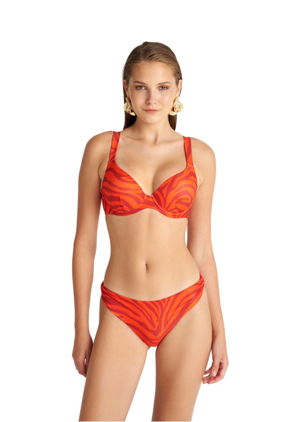 'RED ZEBRA' ΤΡΙΓΩΝΙΚΟ ΜΑΓΙΟ ΜΠΙΚΙΝΙ ΤΟΠ ΜΕ ΤΥΠΩΜΑ ΣΕ CUP D