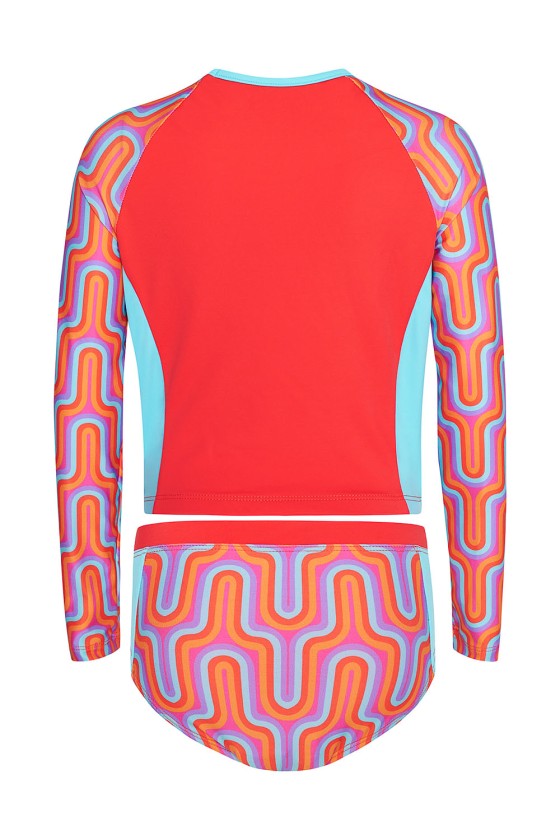 'GIRLS ZIGGY' ΠΑΙΔΙΚΟ ΜΑΚΡΥΜΑΝΙΚΟ ΜΑΓΙΟ ΜΠΙΚΙΝΙ ΣΕΤ ΜΕ ΤΥΠΩΜΑ