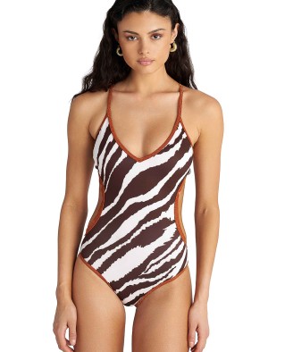 'ZEBRA STRIPES' ΟΛΟΣΩΜΟ ΜΑΓΙΟ ΜΕ 'V' ΝΤΕΚΟΛΤΕ ΚΑΙ ΑΝΟΙΓΜΑΤΑ