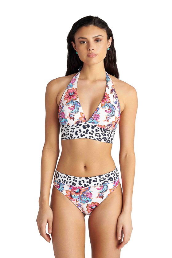 'FLORAL ESCAPE' ΤΡΙΓΩΝΙΚΟ ΜΑΓΙΟ ΜΠΙΚΙΝΙ ΔΙΠΛΗΣ ΟΨΕΩΣ ΤΟΠ ΣΕ CUP D