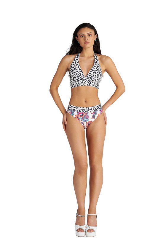 'FLORAL ESCAPE' ΤΡΙΓΩΝΙΚΟ ΜΑΓΙΟ ΜΠΙΚΙΝΙ ΔΙΠΛΗΣ ΟΨΕΩΣ ΤΟΠ ΣΕ CUP D