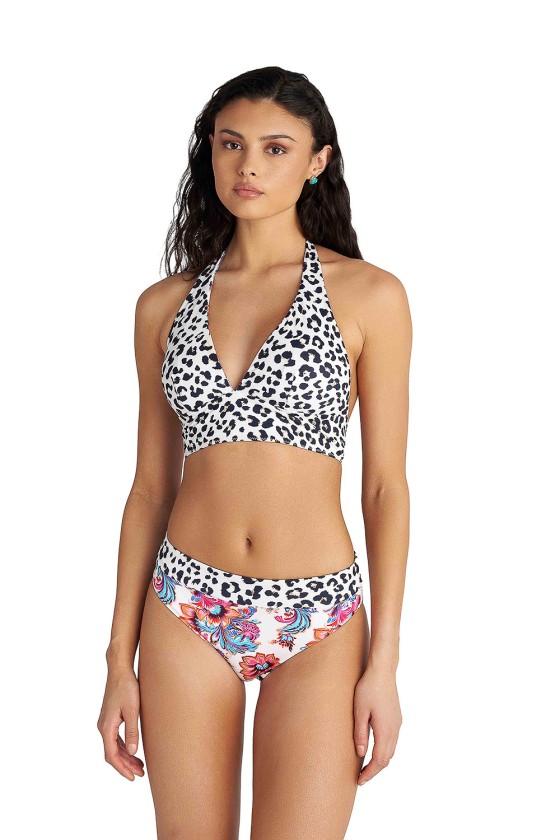 'FLORAL ESCAPE' ΤΡΙΓΩΝΙΚΟ ΜΑΓΙΟ ΜΠΙΚΙΝΙ ΔΙΠΛΗΣ ΟΨΕΩΣ ΤΟΠ ΣΕ CUP D