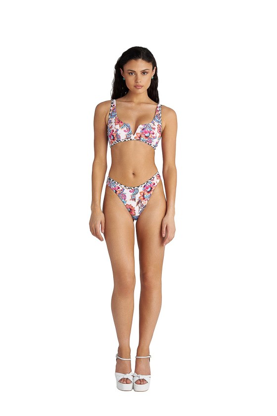 'FLORAL ESCAPE' BRAZILIAN ΜΠΙΚΙΝΙ ΣΛΙΠ ΣΕ HIGH LEG ΣΤΥΛ