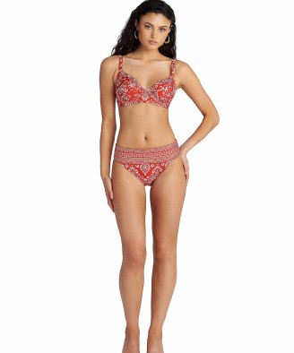 'CORAL DAMASK' ΜΑΓΙΟ ΜΠΙΚΙΝΙ ΣΛΙΠ ΜΕ ΑΝΑΔΙΠΛΟΥΜΕΝΟ ΛΑΣΤΙΧΟ ΣΤΗ ΜΕΣΗ