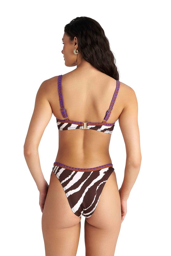 'ZEBRA STRIPES' BRAZILIAN ΜΠΙΚΙΝΙ ΣΛΙΠ ΜΕ ΤΥΠΩΜΑ ΚΑΙ ΚΡΟΣΕ ΛΕΠΤΟΜΕΡΕΙΕΣ