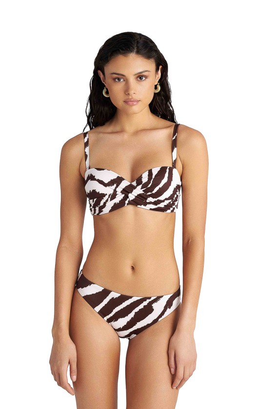 'ZEBRA STRIPES' ΜΑΓΙΟ ΜΠΙΚΙΝΙ ΤΟΠ ΜΕ ΜΠΑΝΕΛΑ ΣΕ CUP D