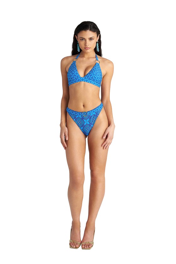 'BLUE IKAT' ΨΗΛΟΜΕΣΟ ΜΠΙΚΙΝΙ ΣΛΙΠ ΣΕ HIGH LEG ΣΤΥΛ