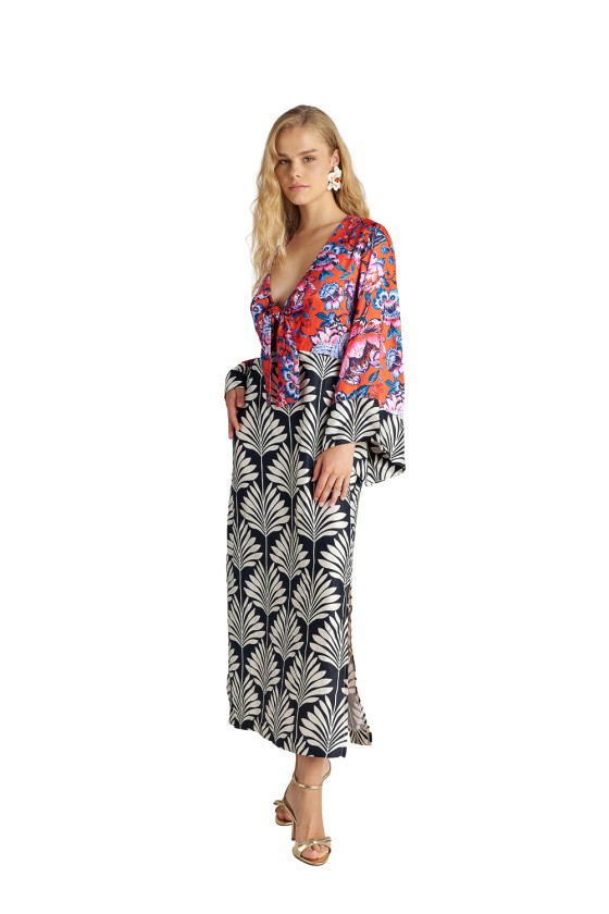 'BIRDS OF PARADISE' ΜΑΚΡΥ ΦΟΡΕΜΑ/ΚΑΦΤΑΝΙ ΜΕ ΤΥΠΩΜΑ
