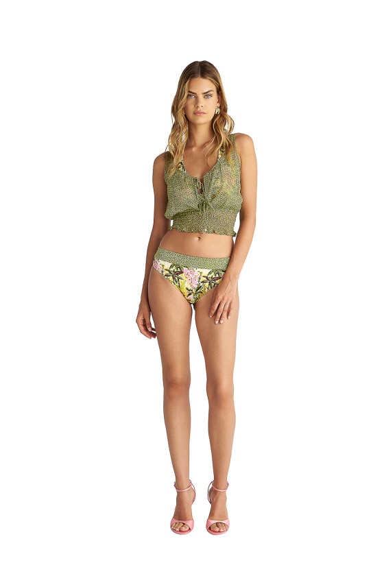 'JUNGLE GARDEN' ΜΠΛΟΥΖΑ CROP TOP ΜΕ ΤΥΠΩΜΑ